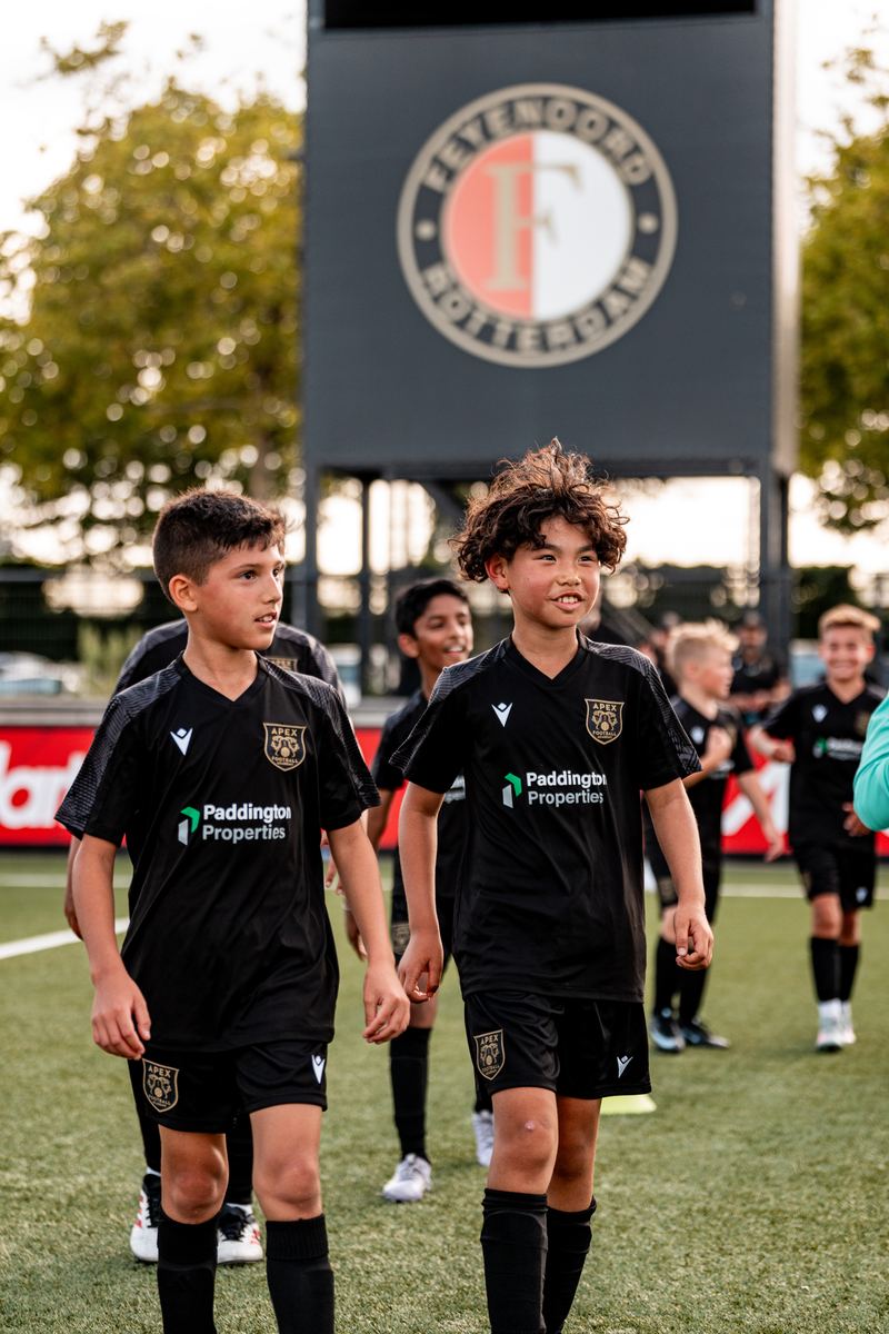 Apex Football Academy players at Feyenoord Rotterdam training complex in the Netherlands